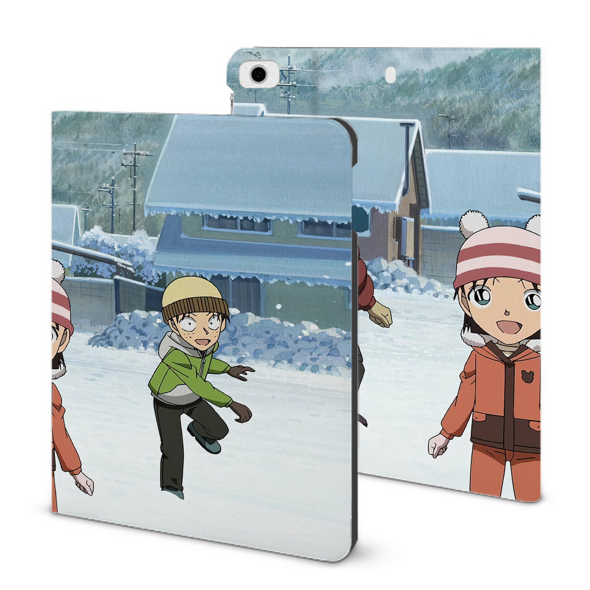 （画像用） 名探偵コナン Detective Conan IPad ケース ブック型 PUレザー TPU 耐衝撃 軽量 薄型 ペン収納なし 全面保護 IPad 各モデル対応